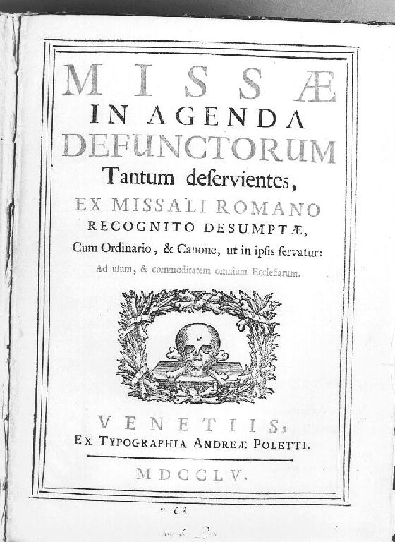 frontespizio di messale (stampa) - ambito italiano (sec. XVIII)