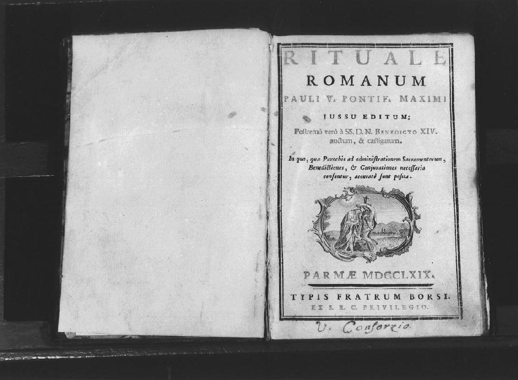 frontespizio di rituale (stampa, serie) - ambito italiano (sec. XVIII)