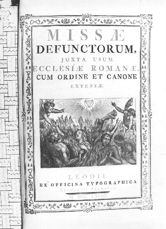 frontespizio di messale (stampa) - ambito italiano (sec. XVIII)