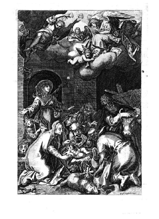 Adorazione dei pastori (stampa) - ambito veneziano (sec. XVII)