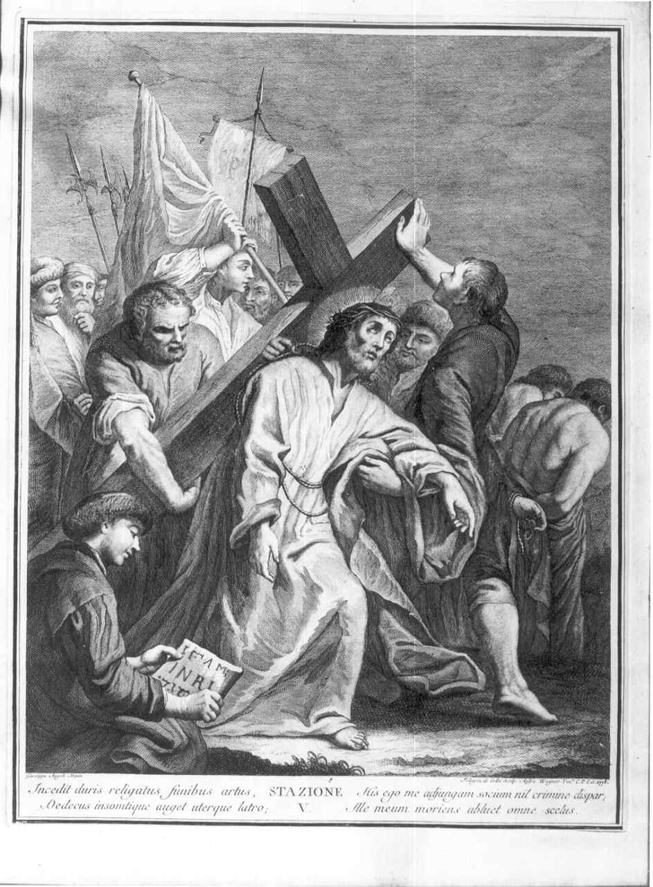 stazioni della Via Crucis (stampa, elemento d'insieme) di Pellegrino da Colle, Angeli Giuseppe, Wagner Giuseppe (sec. XVIII)