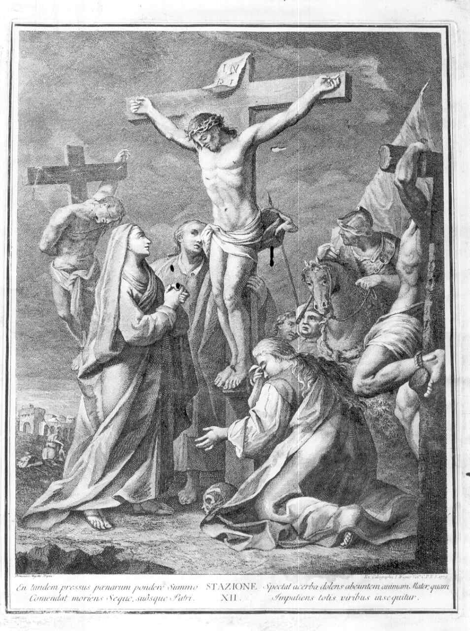 stazioni della Via Crucis (stampa, elemento d'insieme) di Berardi Fabio, Majotto Domenico, Wagner Giuseppe (sec. XVIII)