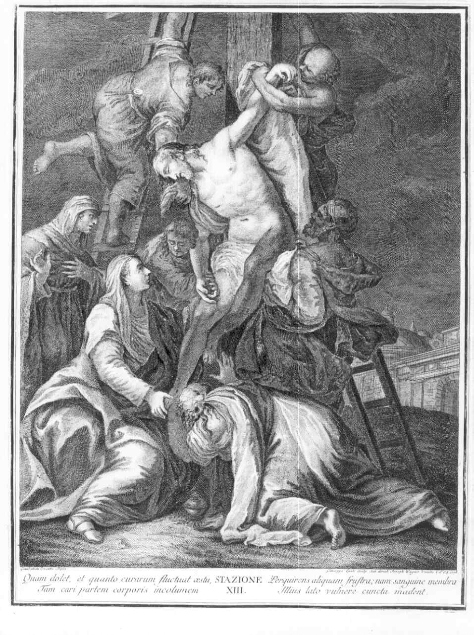stazioni della Via Crucis (stampa, elemento d'insieme) di Lante Giuseppe, Crosato Giovanni Battista, Wagner Giuseppe (sec. XVIII)