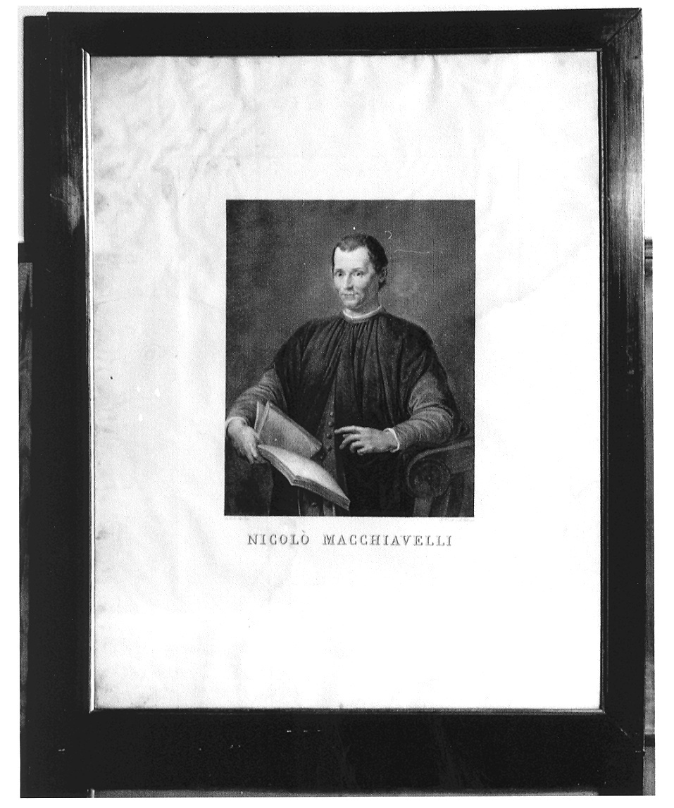 ritratto di Nicolo' Machiavelli (stampa) di Toschi Paolo, Isac Antonio, Santi di Tito (sec. XIX)