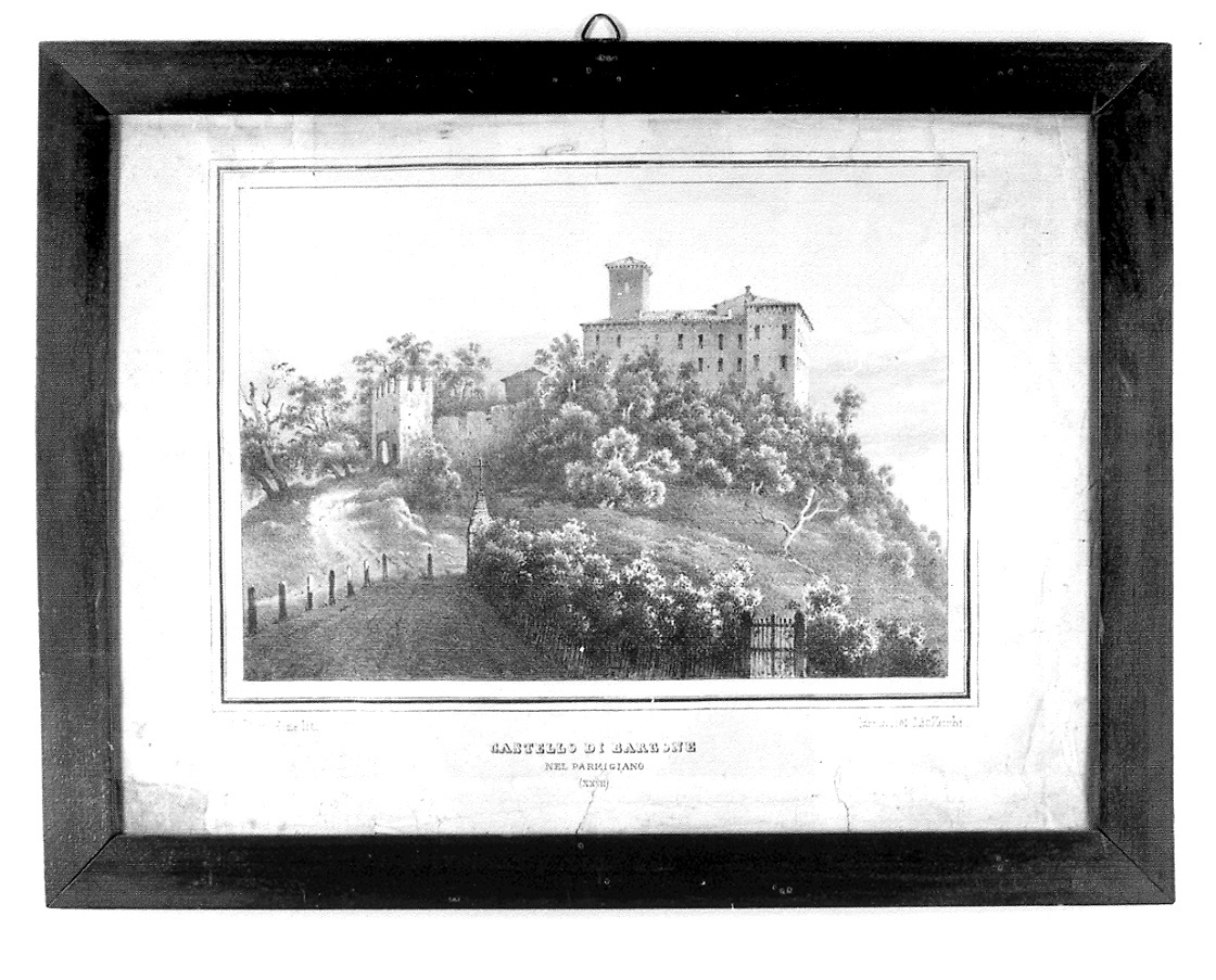 veduta del castello di Bargone (stampa, serie) di Pasini Alberto (sec. XIX)