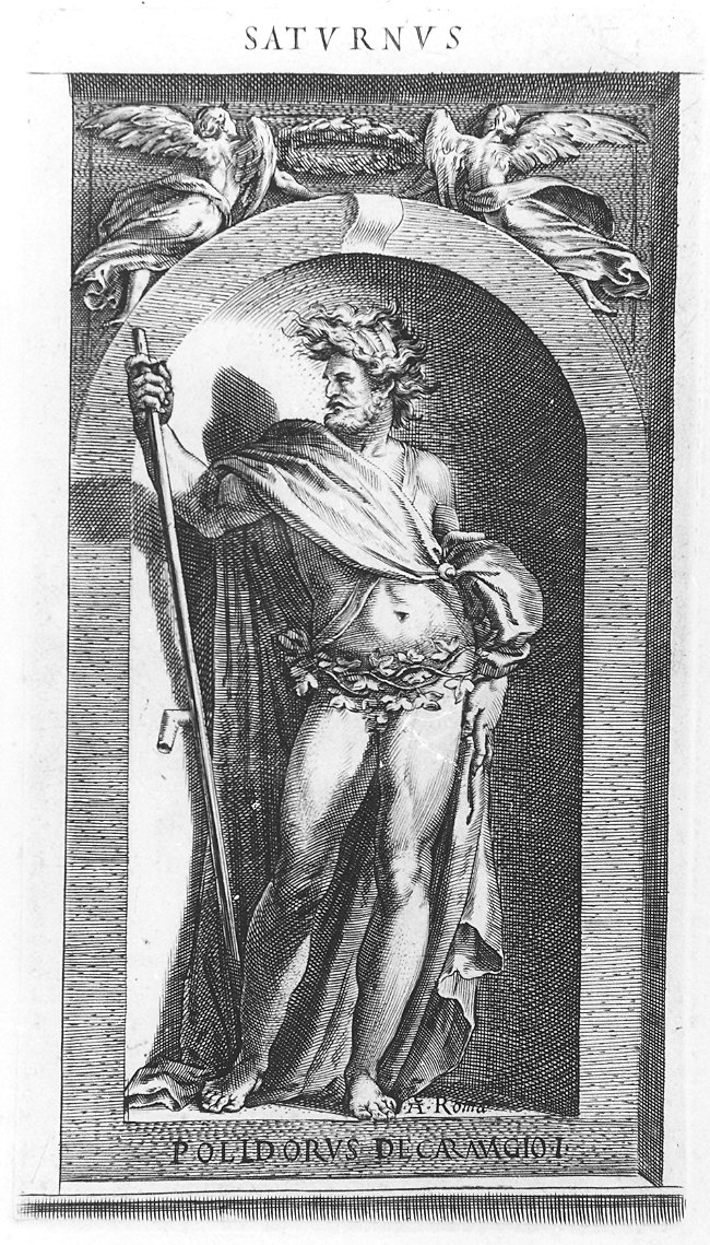Saturno (stampa) di Alberti Cherubino, Caldara Polidoro detto Polidoro da Caravaggio (fine/inizio secc. XVI/ XVII)