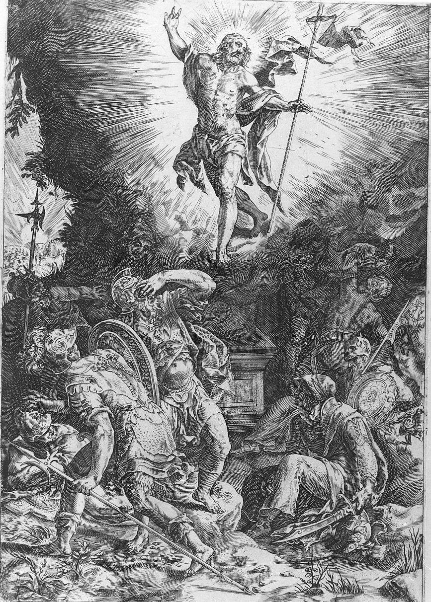 resurrezione di Cristo (stampa) - ambito emiliano (?) (sec. XVII)
