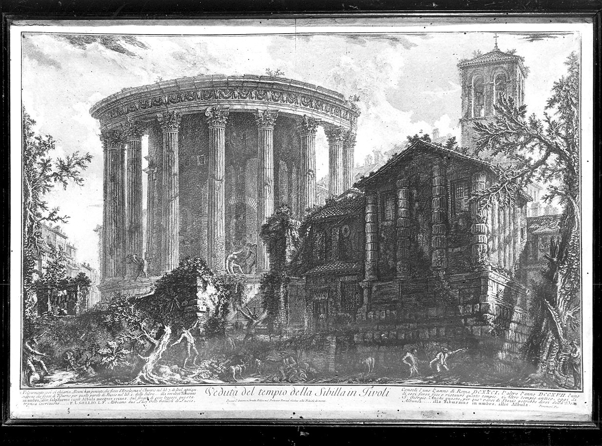 veduta del tempio della Sibilla a Tivoli (stampa, serie) di Piranesi Giovanni Battista (sec. XVIII)