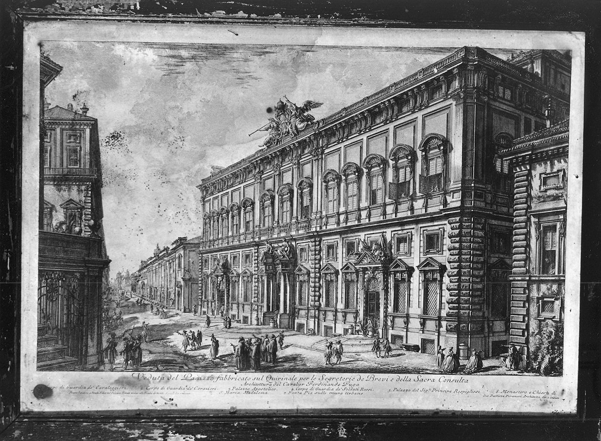 veduta del palazzo del Quirinale a Roma (stampa, serie) di Piranesi Giovanni Battista (sec. XVIII)