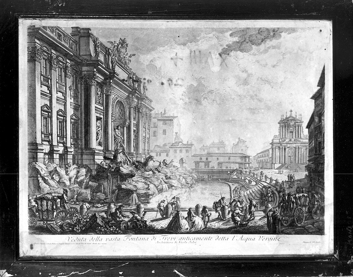 veduta della fontana di Trevi a Roma (stampa, serie) di Piranesi Giovanni Battista (sec. XVIII)