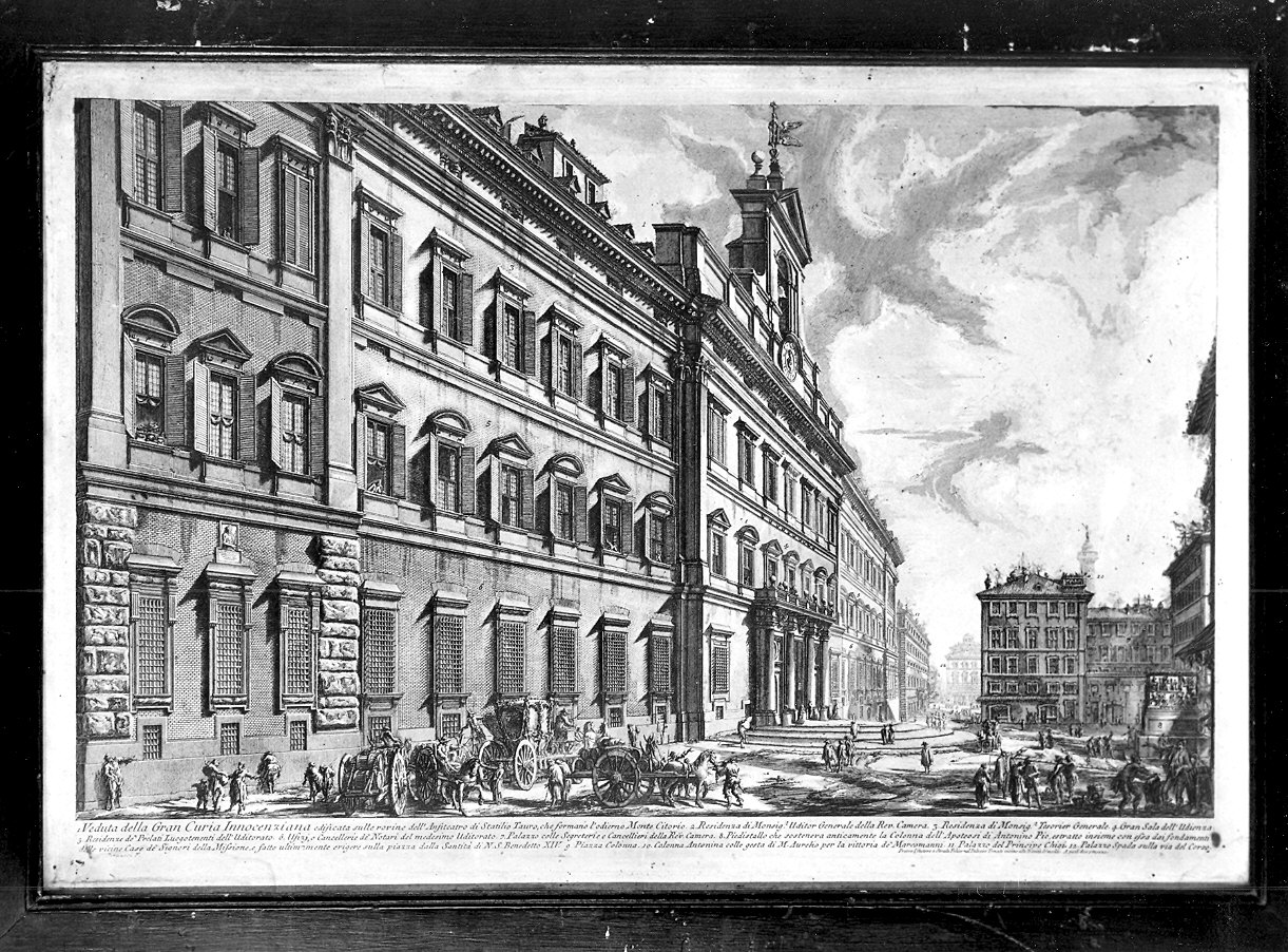veduta di palazzo Montecitorio a Roma (stampa, serie) di Piranesi Giovanni Battista (sec. XVIII)