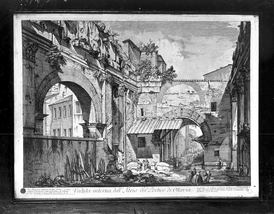 veduta del portico di Ottavia a Roma (stampa, serie) di Piranesi Giovanni Battista (sec. XVIII)