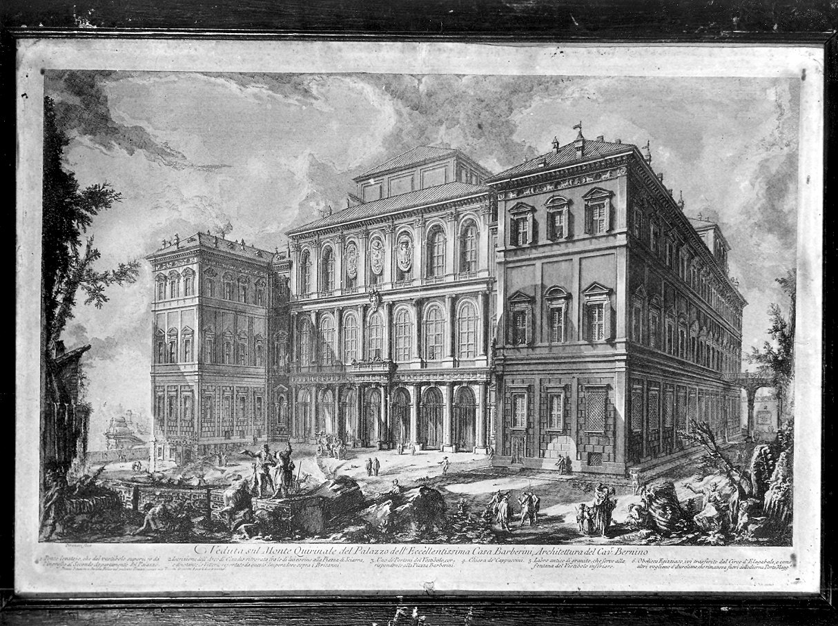 veduta di palazzo Barberini a Roma (stampa, serie) di Piranesi Giovanni Battista (sec. XVIII)