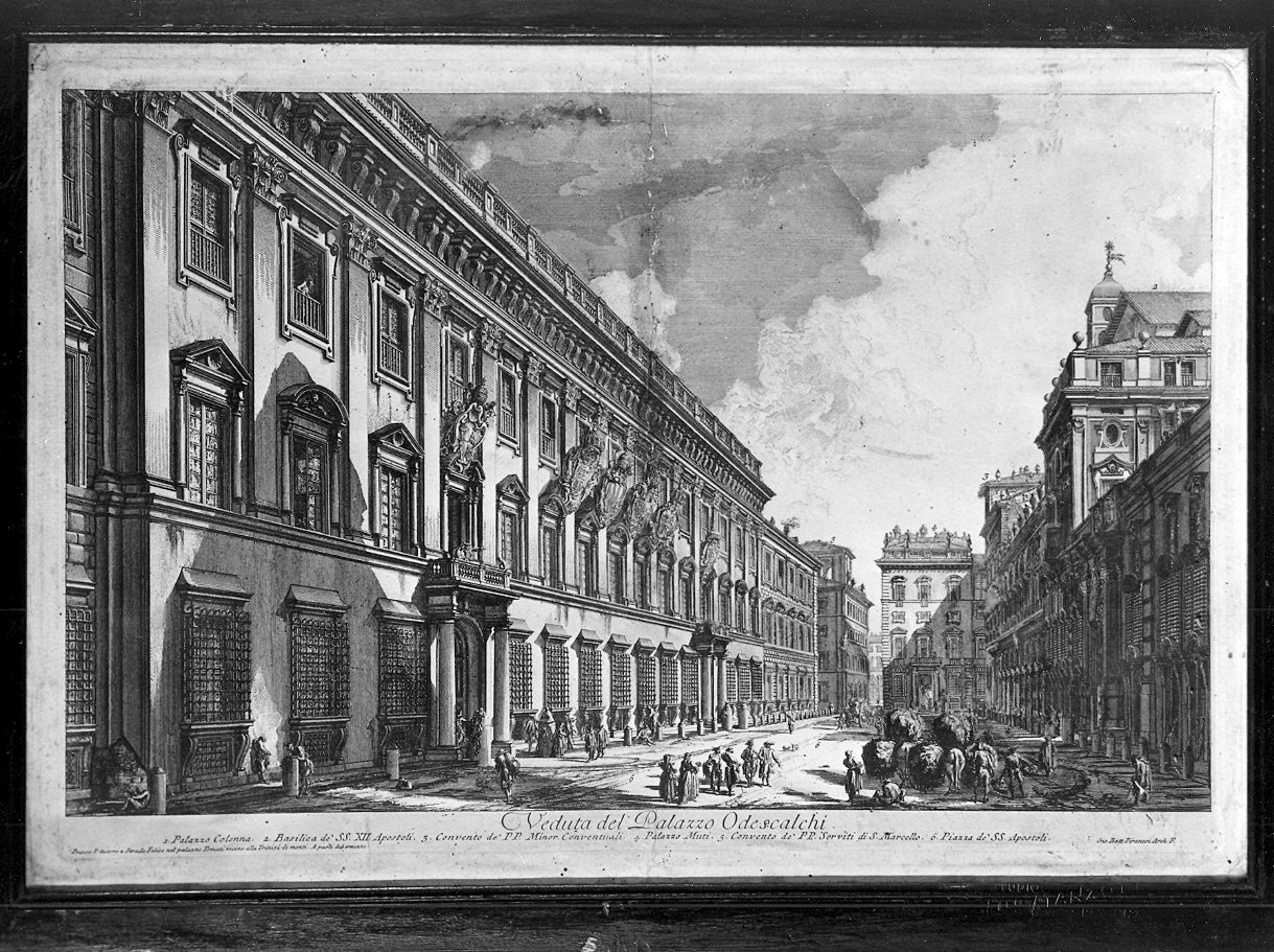 veduta di palazzo Odescalchi a Roma (stampa, serie) di Piranesi Giovanni Battista (sec. XVIII)
