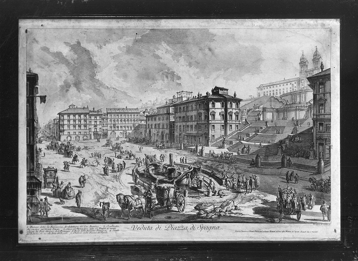 veduta di piazza di Spagna a Roma (stampa, serie) di Piranesi Giovanni Battista (sec. XVIII)