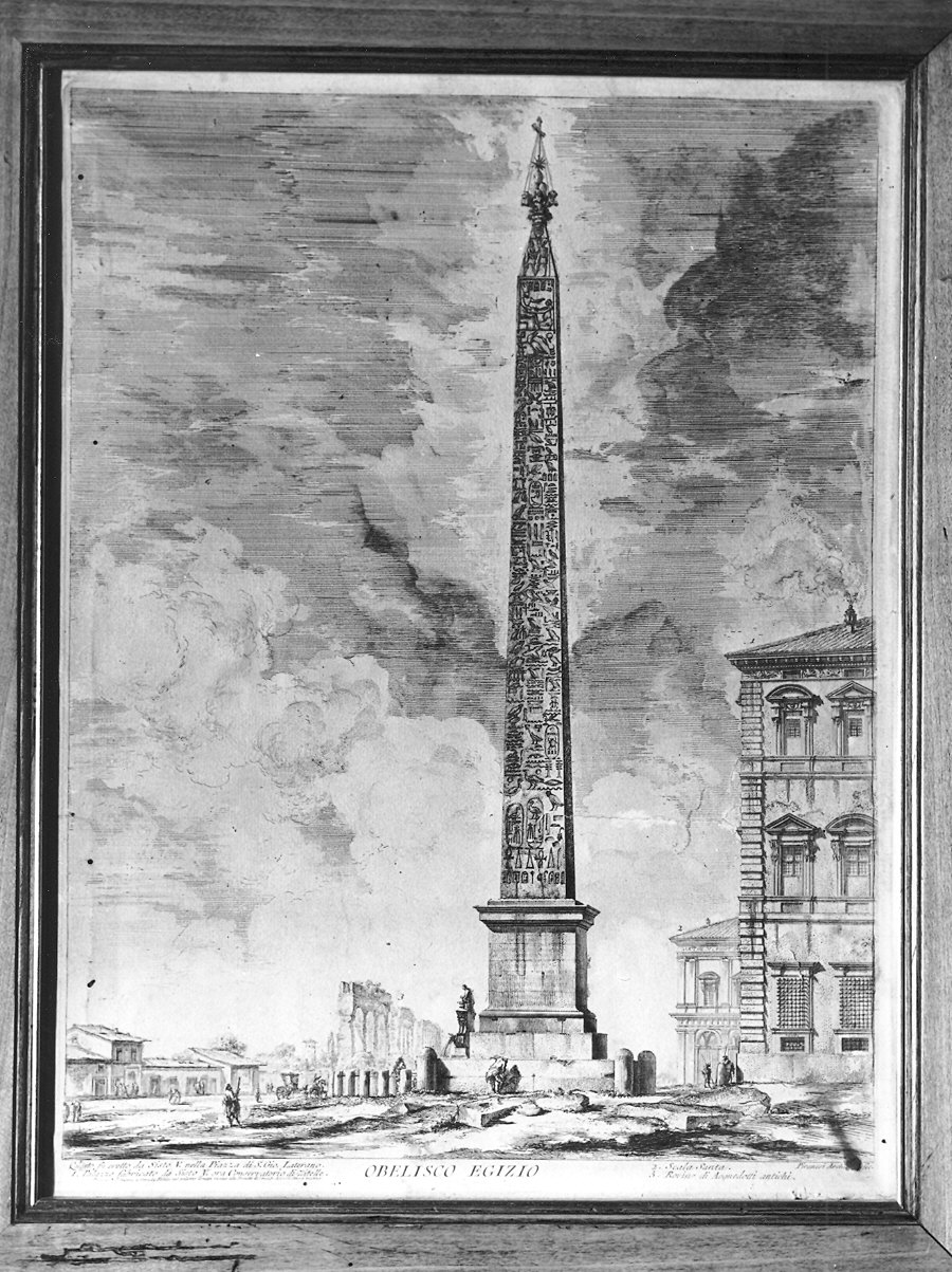 veduta dell'obelisco Lateranense a Roma (stampa, serie) di Piranesi Giovanni Battista (sec. XVIII)