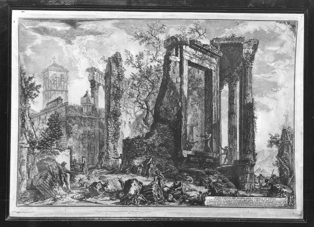 veduta delle rovine del tempio della Sibilla a Tivoli (stampa, serie) di Piranesi Giovanni Battista (sec. XVIII)