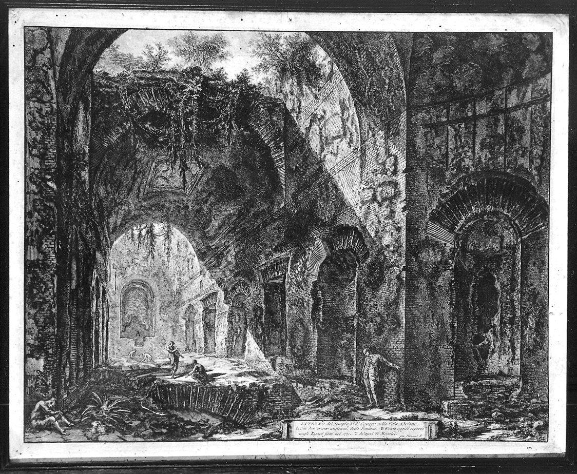 veduta del tempio di Canopo nella villa di Adriano a Tivoli (stampa, serie) di Piranesi Giovanni Battista (sec. XVIII)