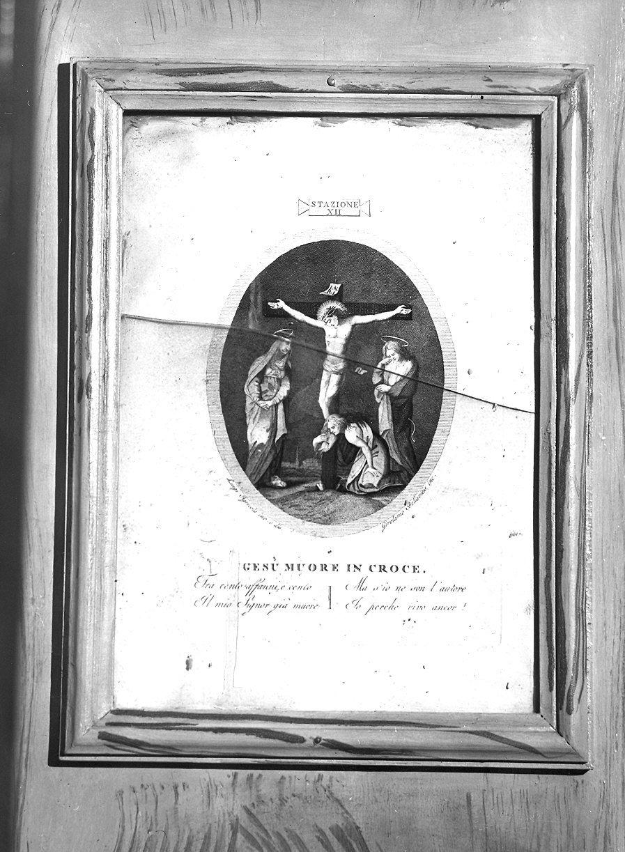 stazione XII: Gesù innalzato e morto in croce (stampa) di Agricola Luigi, Bellavitis Girolamo (sec. XIX)
