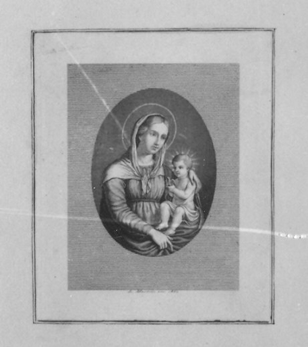 Madonna con Bambino (stampa) di Martelli Luigi (sec. XIX)