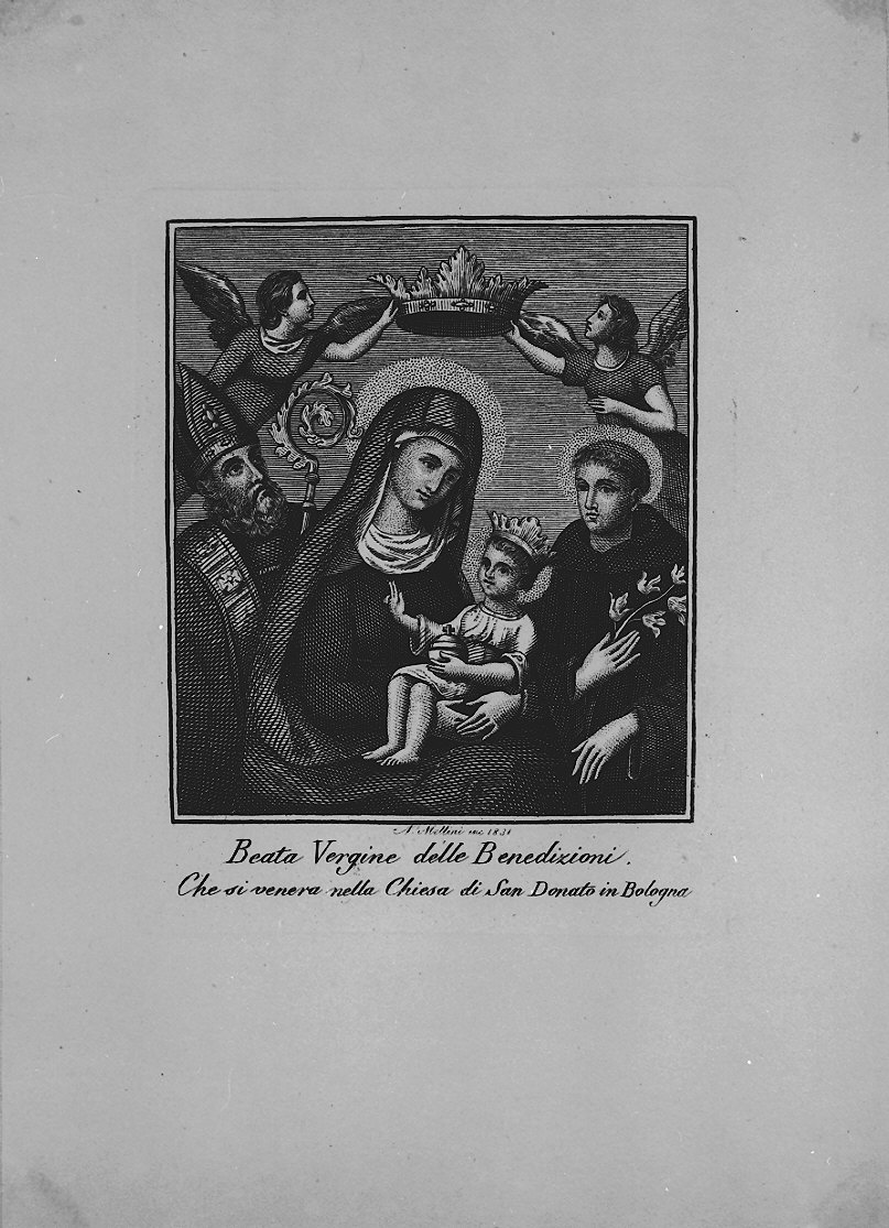 Madonna detta delle Benedizioni, Madonna con Bambino (stampa) di Mellini Nicola (sec. XIX)