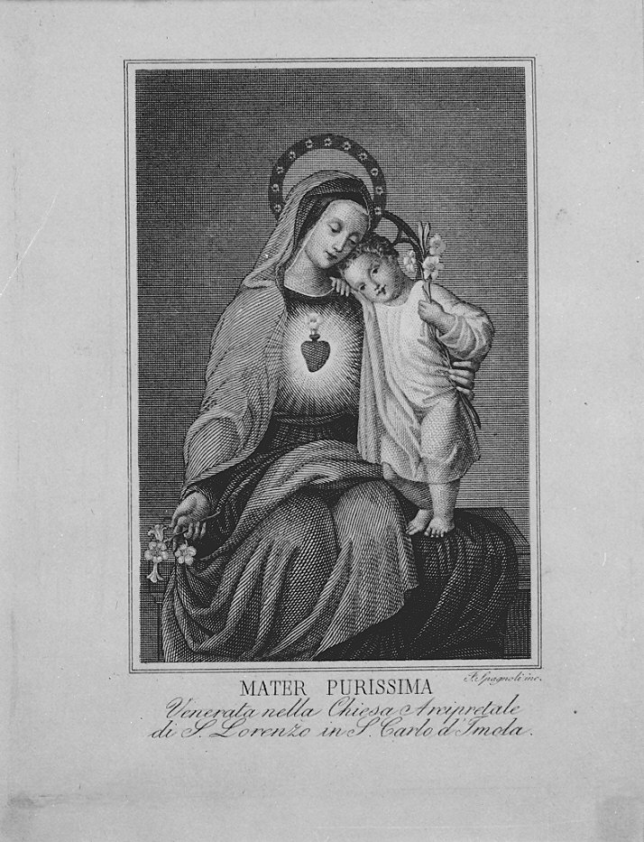 Madonna con Bambino (stampa) di Spagnoli Francesco (sec. XIX)