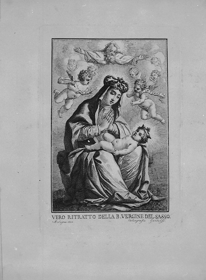 Madonna detta del Sasso, Madonna con Bambino (stampa) - ambito bolognese (sec. XIX)
