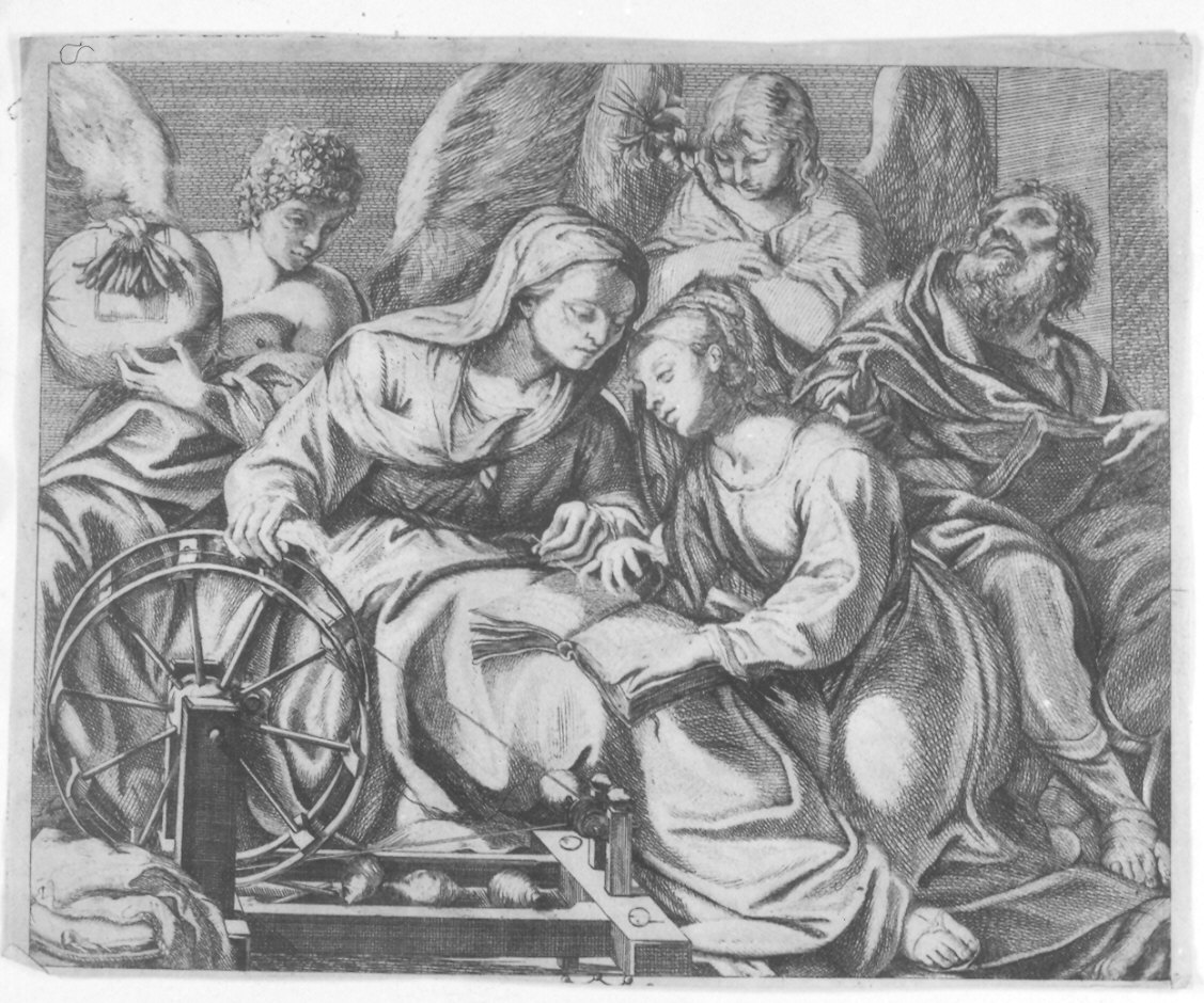educazione di Maria Vergine (stampa) di Bonaveri Domenico Maria, Canuti Domenico Maria (seconda metà sec. XVII)