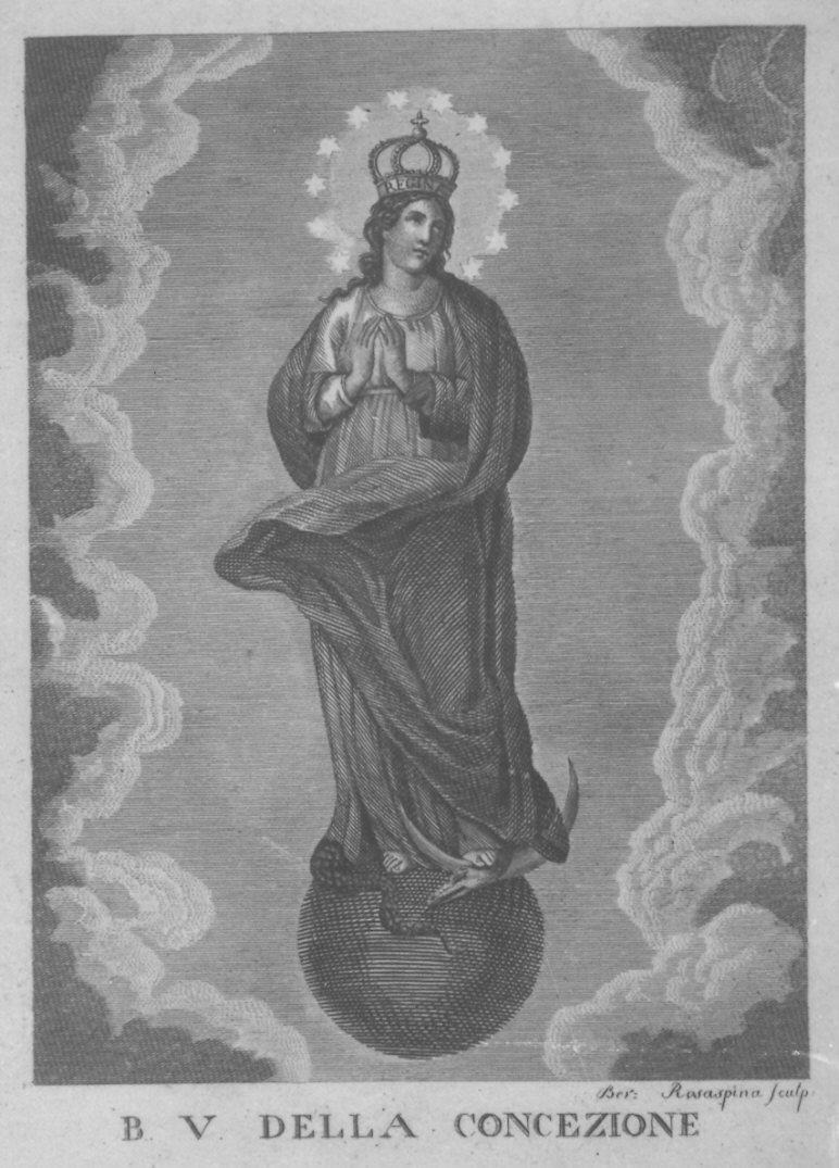 Immacolata Concezione (stampa) di Rosaspina Bernardino (prima metà sec. XIX)