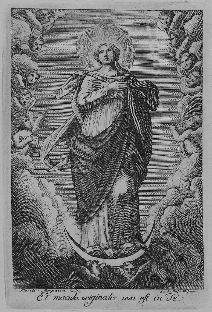 Immacolata Concezione (stampa) di Marabini Vincenzo, Reni Guido (sec. XVIII)