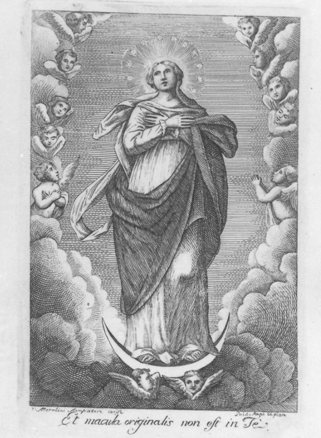 Immacolata Concezione (stampa) di Marabini Vincenzo, Reni Guido (sec. XIX)