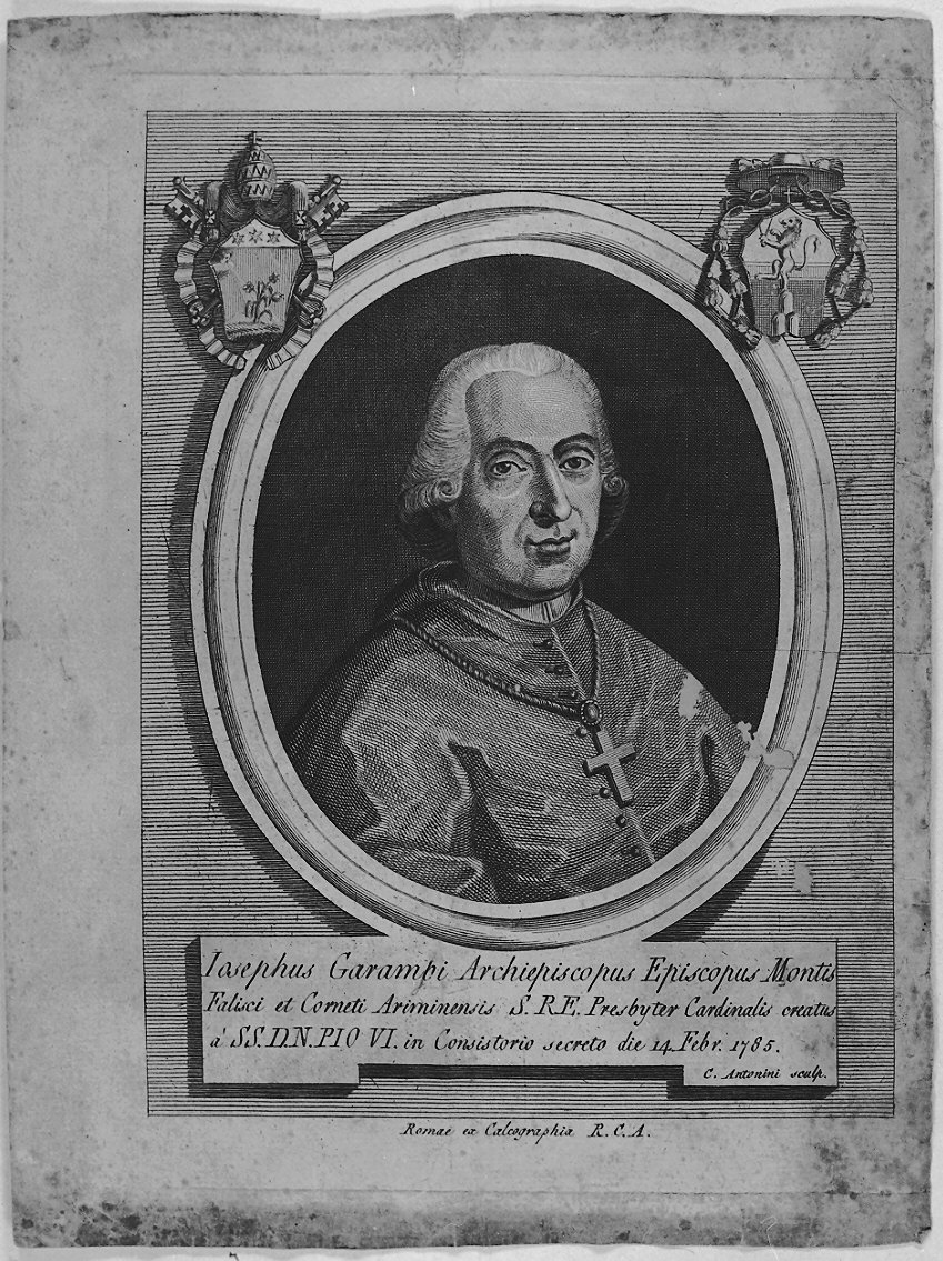 ritratto di Giuseppe Garambi (stampa) di Antonini Carlo (seconda metà sec. XVIII)