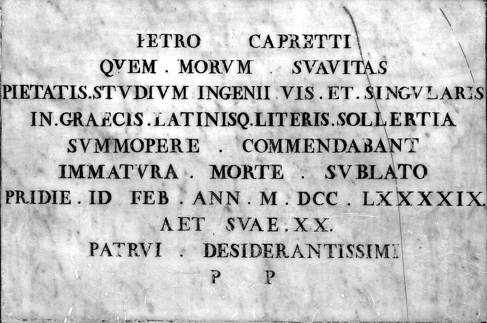 lapide commemorativa - ambito parmense (sec. XVIII)