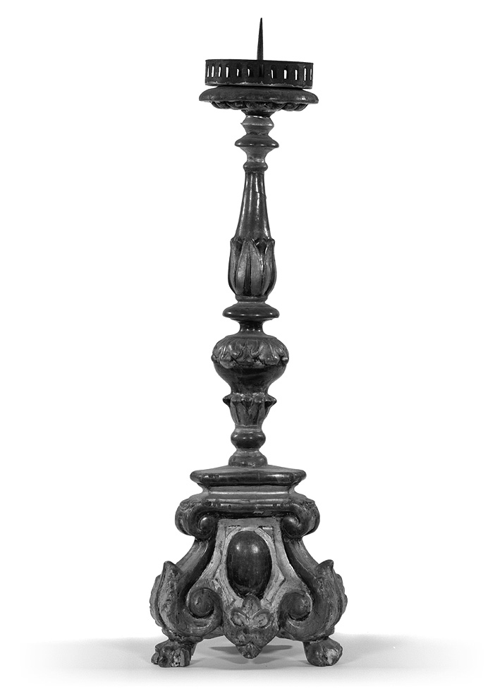 candeliere d'altare, serie - ambito parmense (seconda metà sec. XVIII)