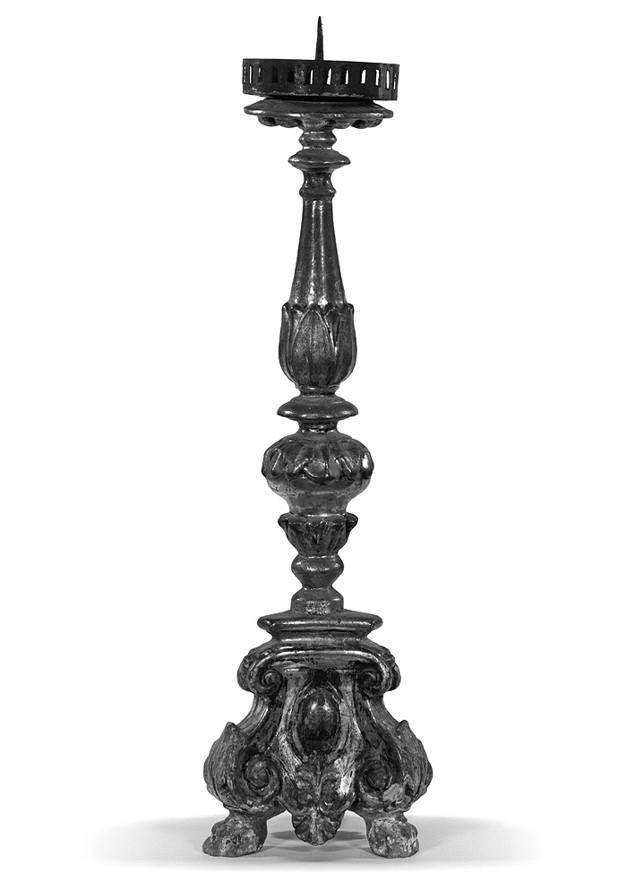 candeliere d'altare, serie - ambito parmense (seconda metà sec. XVIII)