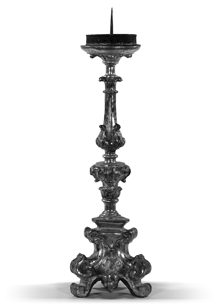 candeliere d'altare, serie - ambito parmense (seconda metà sec. XVIII)