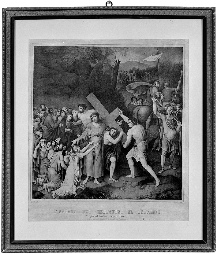 Andata del Redentore al Calvario (litografia) di Landi Gaspare, Pirella Alessandro, Tibaldi (sec. XIX)