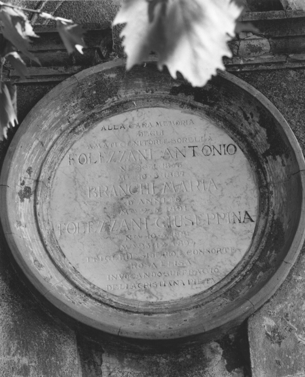 lapide commemorativa - ambito parmense (sec. XIX)
