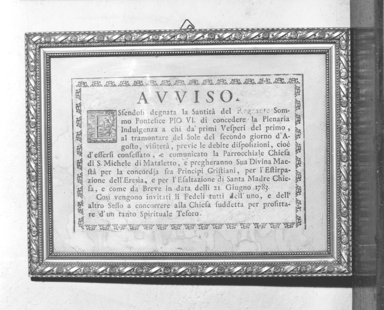 targa devozionale (stampa) - ambito emiliano (sec. XVIII)