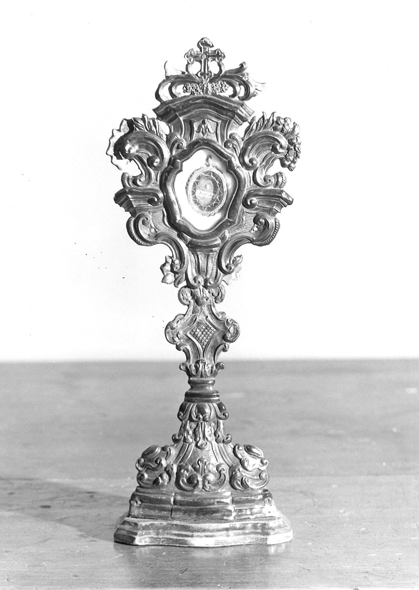 reliquiario - a ostensorio - ambito piacentino (metà sec. XVIII)