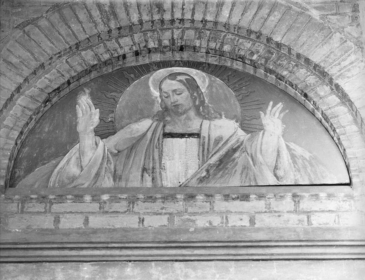 Cristo redentore benedicente (dipinto) di Baratta Paolo (sec. XX)