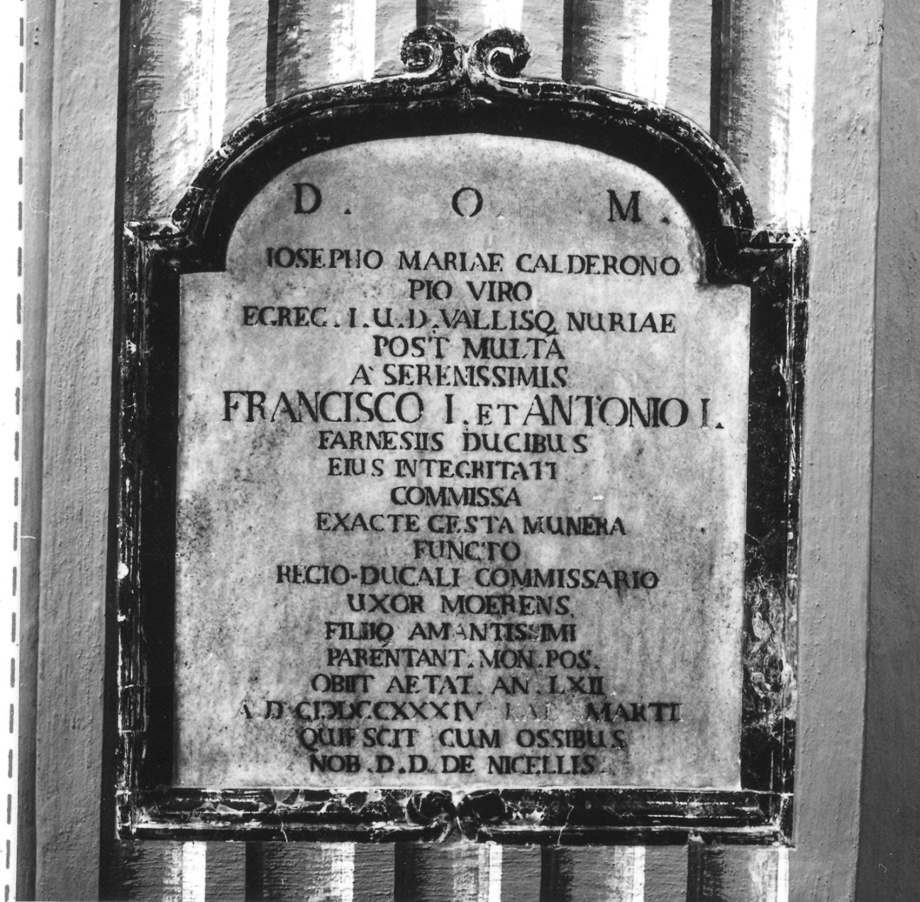 lapide commemorativa - ambito parmense (sec. XVIII)