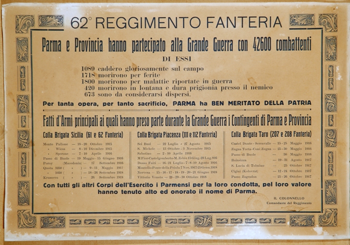 62° Reggimento Fanteria (stampa) - ambito italiano (sec. XX)