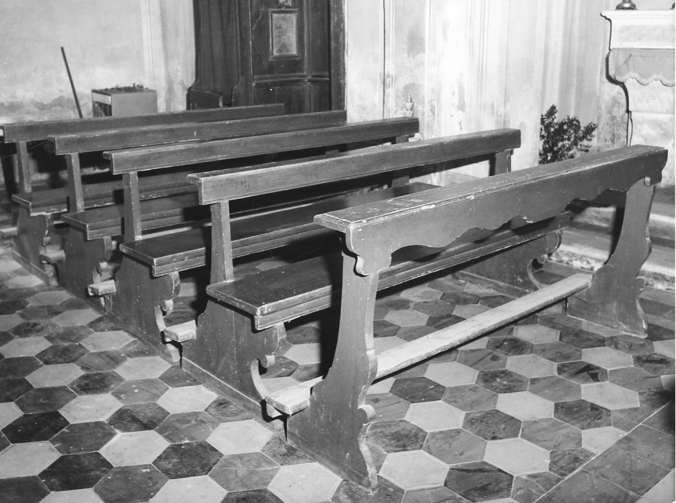 banco da chiesa, serie - ambito piacentino (seconda metà sec. XIX)