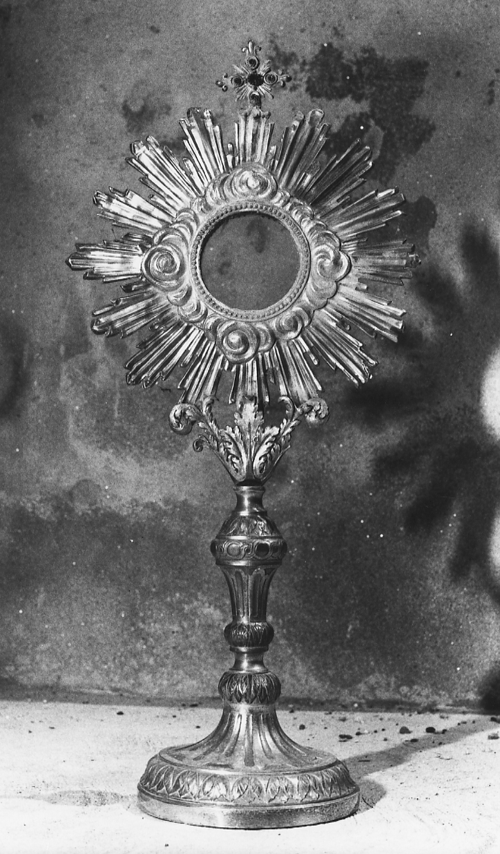 ostensorio - a raggiera - produzione italiana (prima metà sec. XX)