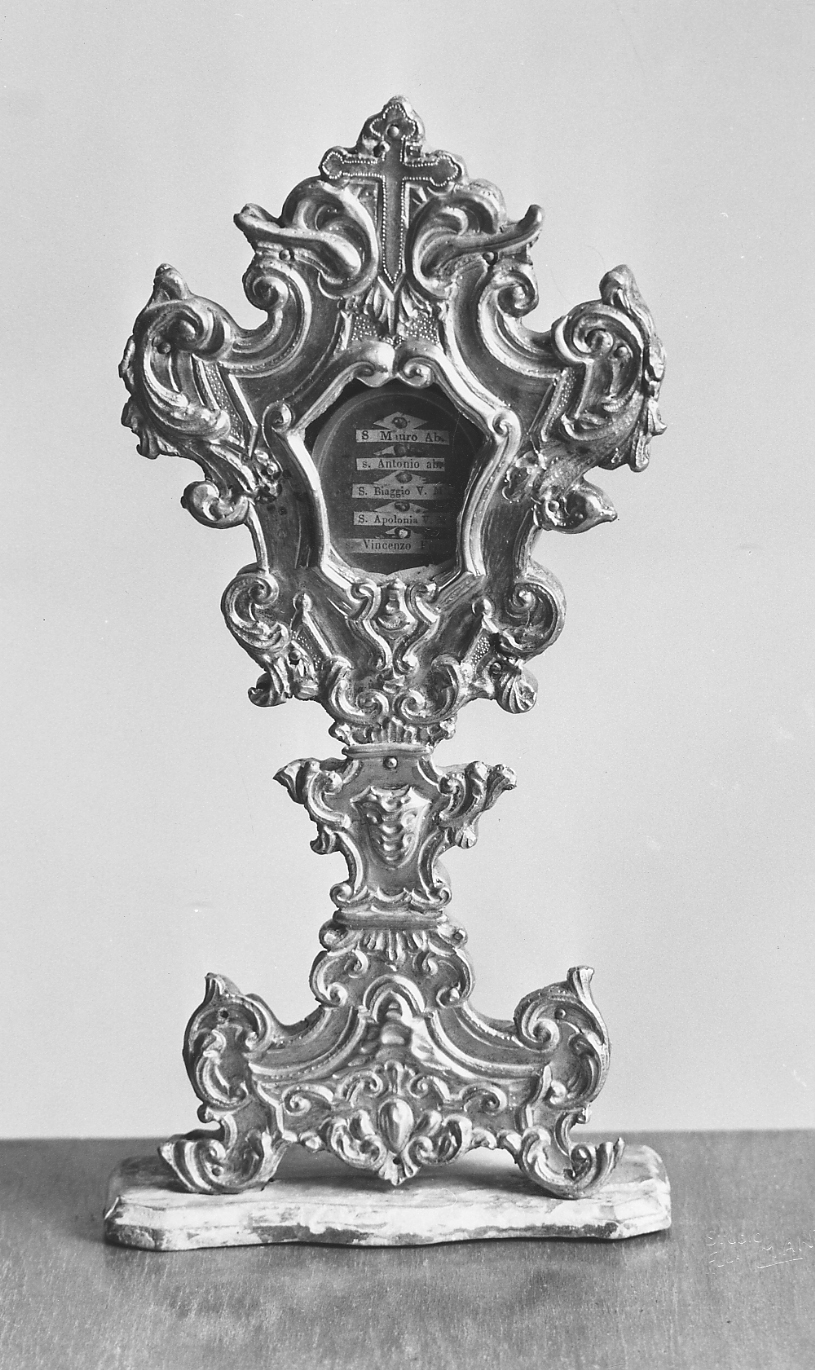 reliquiario - a ostensorio - ambito piacentino (metà sec. XVIII)