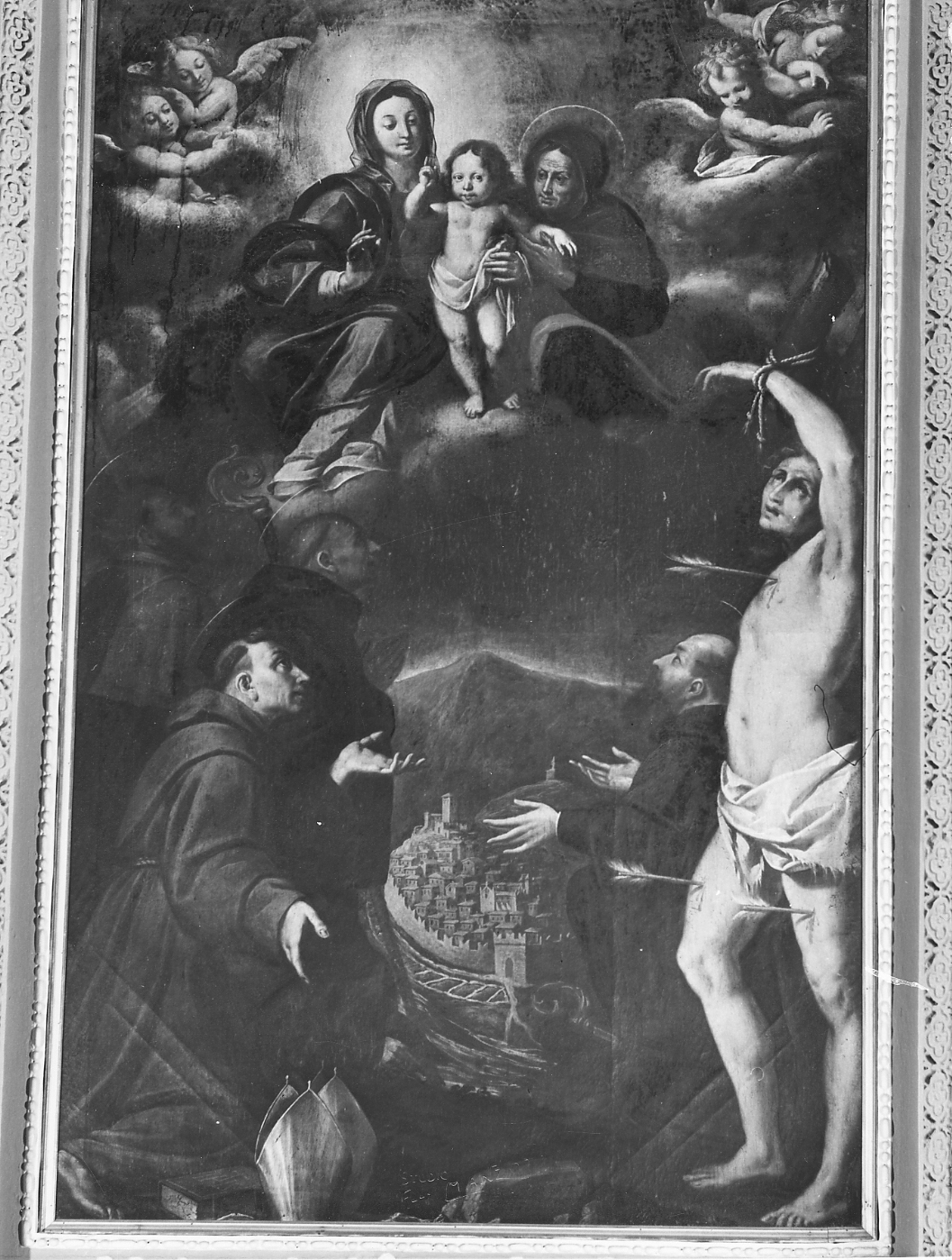 Madonna con Bambino e Santi (dipinto) di Pozzo Salvatore (sec. XVII)