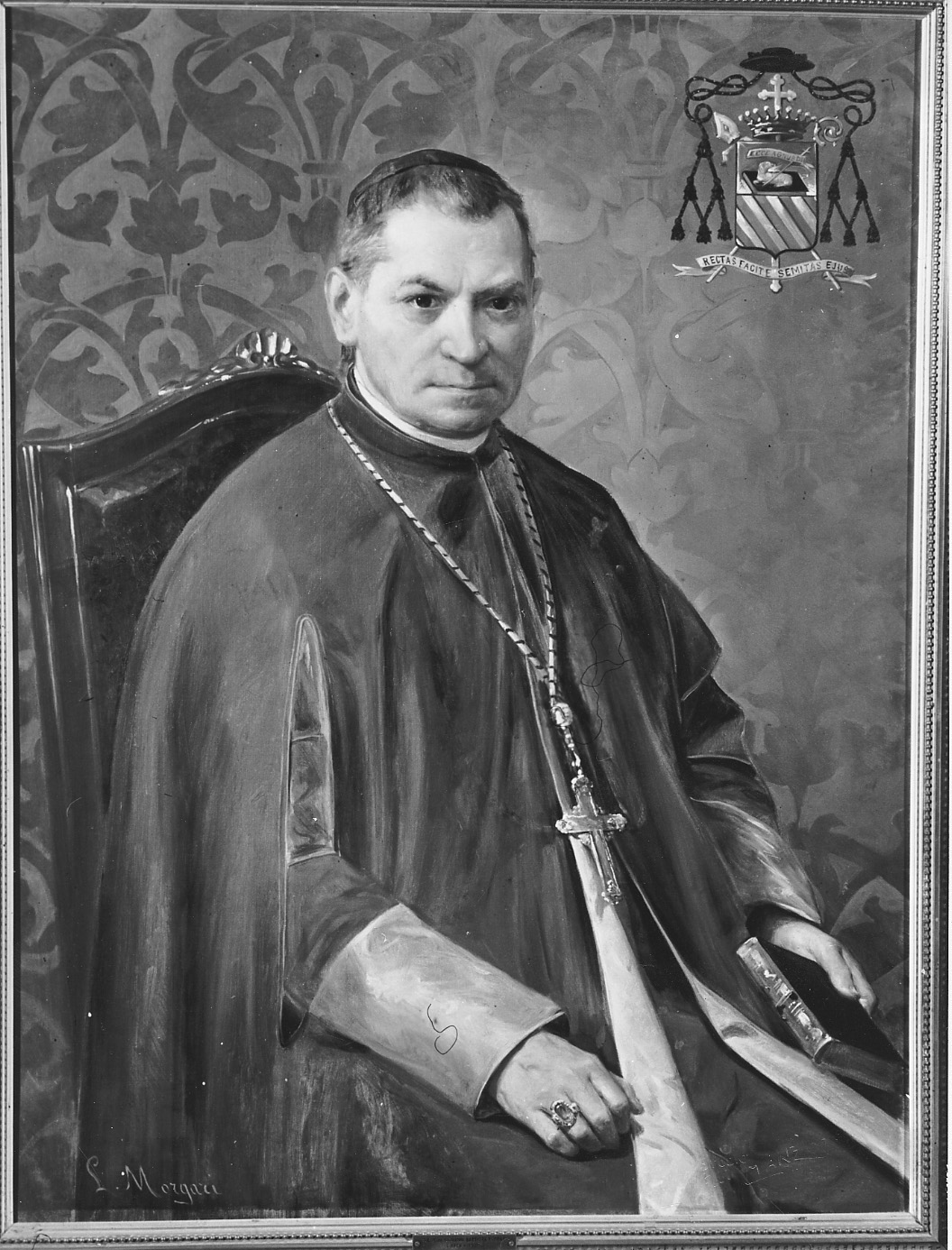 vescovo Giovanni Porrati, ritratto di ecclesiastico (dipinto) di Morgari Luigi (sec. XX)
