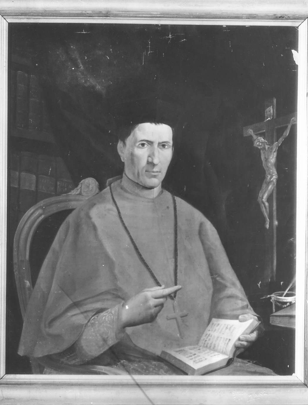 vescovo Giannelli, ritratto di ecclesiastico (dipinto) - ambito piacentino (sec. XIX)