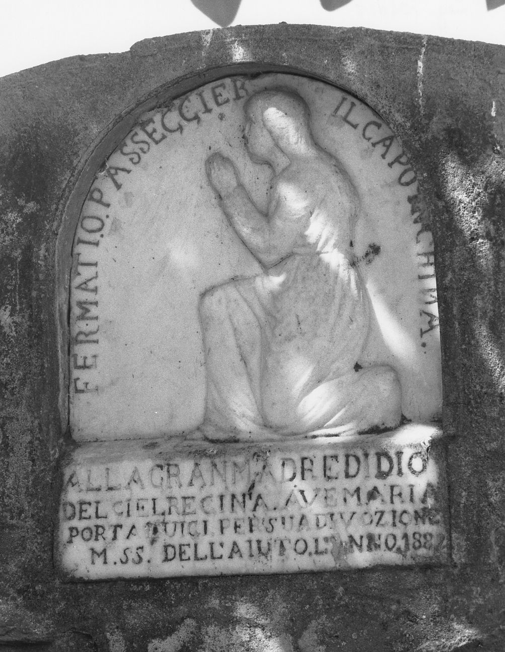 Viandante in preghiera (formella) - ambito parmense (sec. XIX)